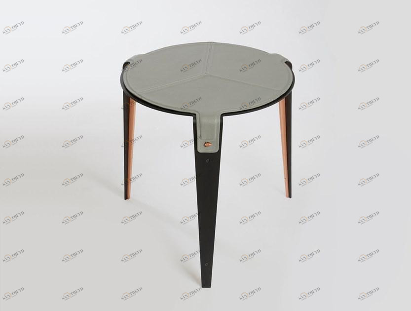 GABRIEL SCOTT Круглый высокий журнальный столик из кожи Bardot sun-id-1468149