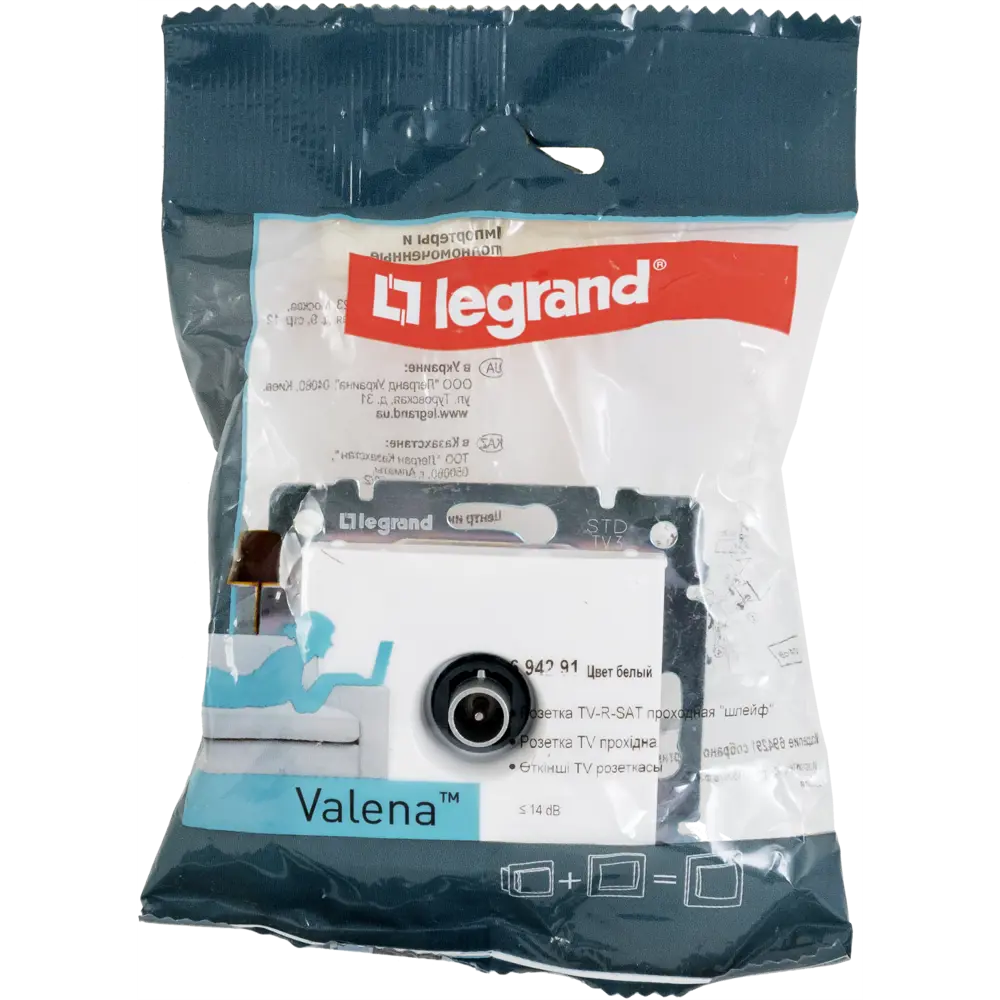 Розетка телевизионная Legrand Valena проходная цвет белый STLM-2072207 - Вид №6
