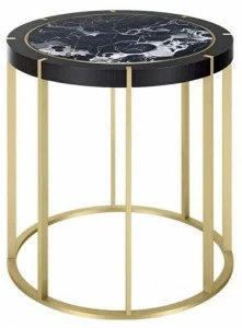 FRATO Круглый журнальный столик из камня и латуни  Ffu260025aaa