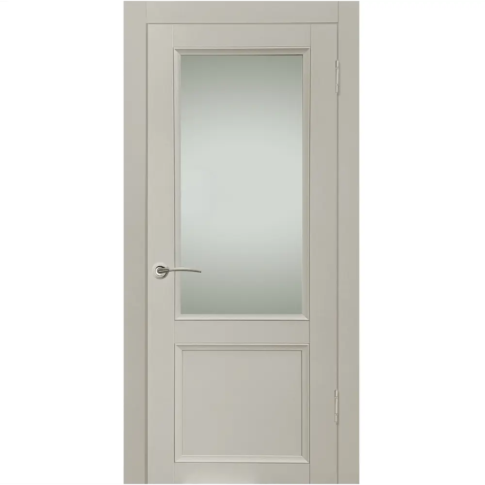 Дверь межкомнатная со стеклом Рондо 80x200 см Hardflex цвет серый с замком и петлями МАРИО РИОЛИ STLM-2139156 - Вид №1