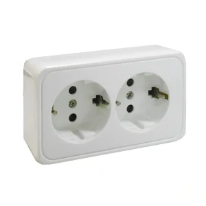 Розетка LK STANDARD 2-ая, с заземлением со шторками, белая 13437025 STLM-2033651