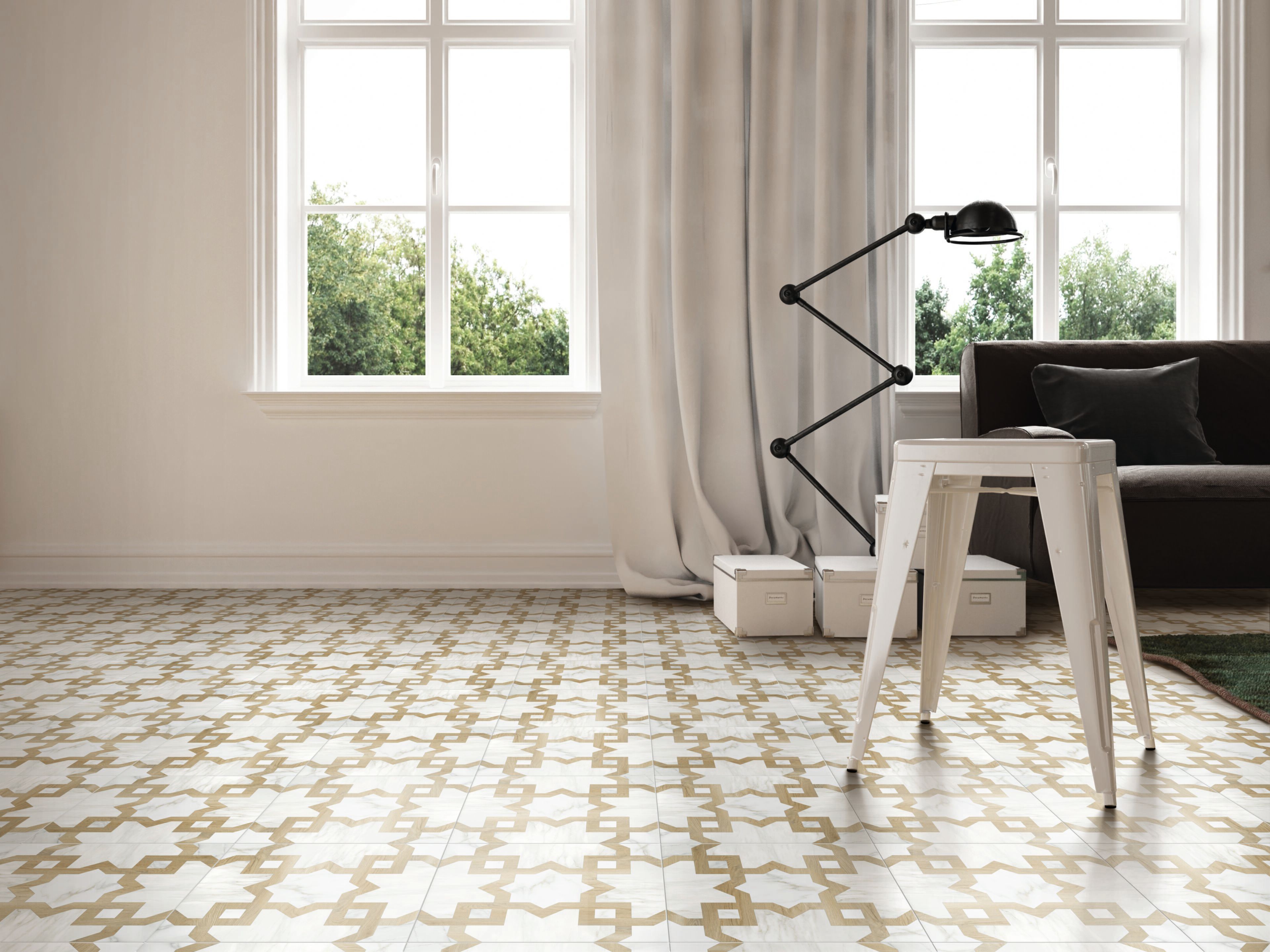 Пол / облицовка керамогранита с эффектом мрамора и дерева KERADOM MARBLE & WOOD ARCH-00139454 - Вид №4