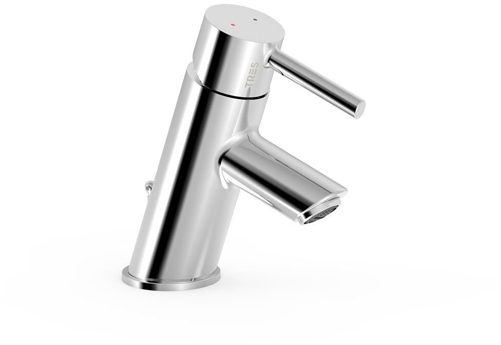 Смеситель для раковины LEX-ALP с одной ручкой и автоматическим сливом-20310301D TRES
