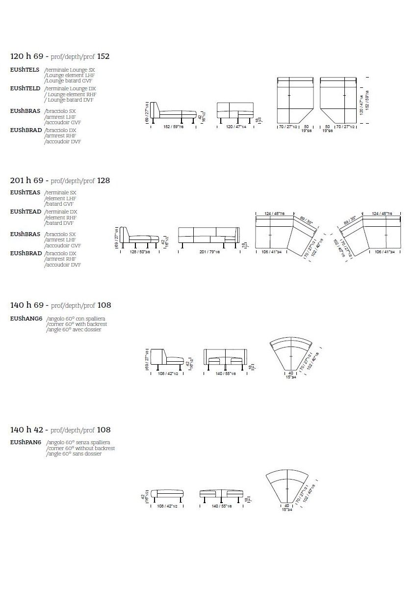 Тканевый диван с полуостровом Borzalino Шифу ARCH-00016767 - Вид №3