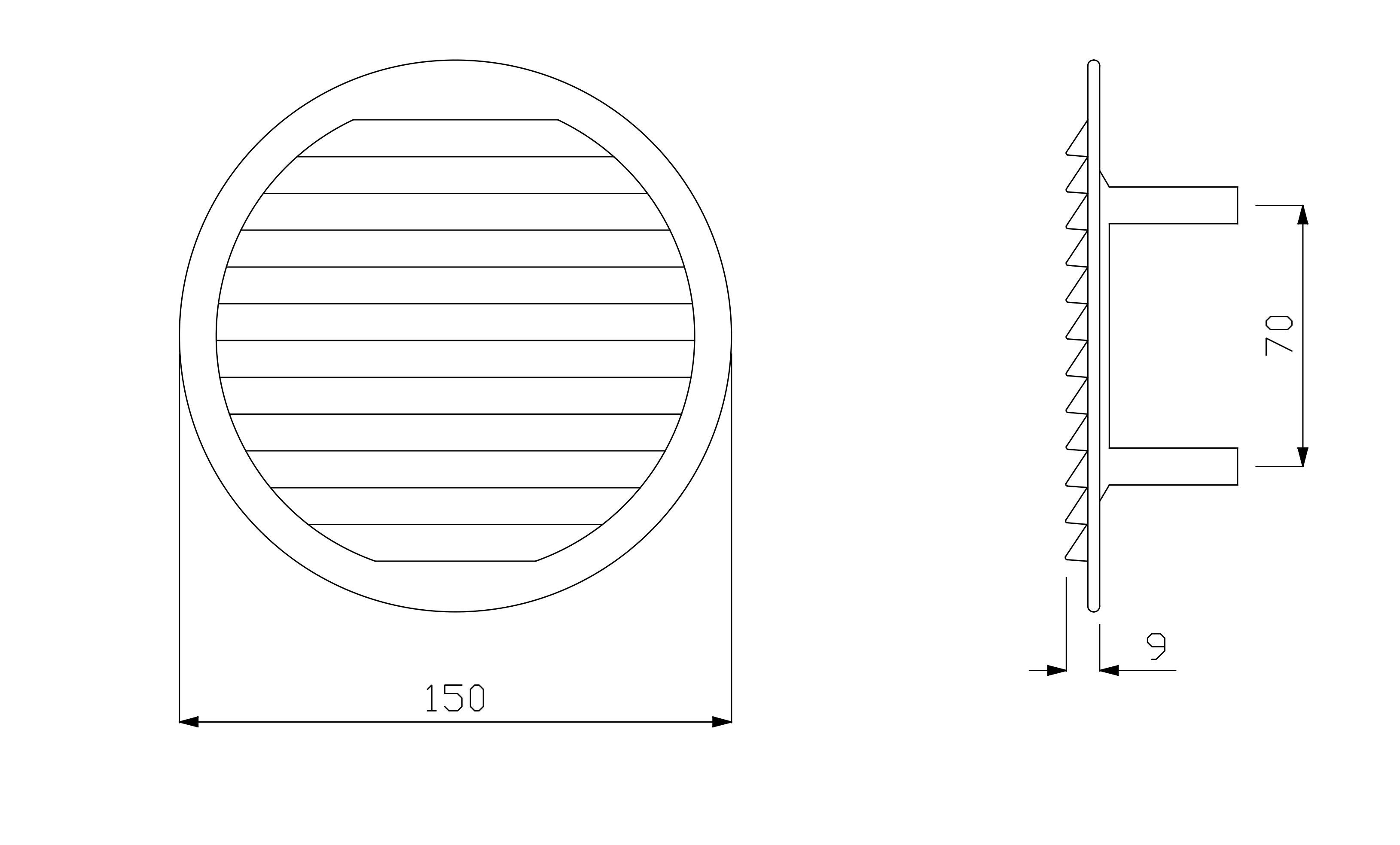 Универсальная круглая решетка для отверстий от Ø 80 до 140 мм First Corporation вентиляция ARCH-00040137 - Вид №3