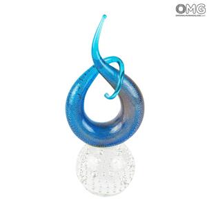 3577 ORIGINALMURANOGLASS Скульптура Синий Узел любви - муранское стекло OMG 9 см