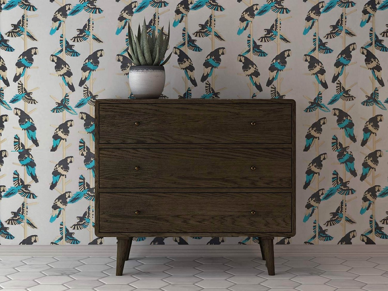 Комод с 3 ящиками коричневый Willson FURNITERA ДИЗАЙНЕРСКИЕ 120327 Коричневый  - Вид №2