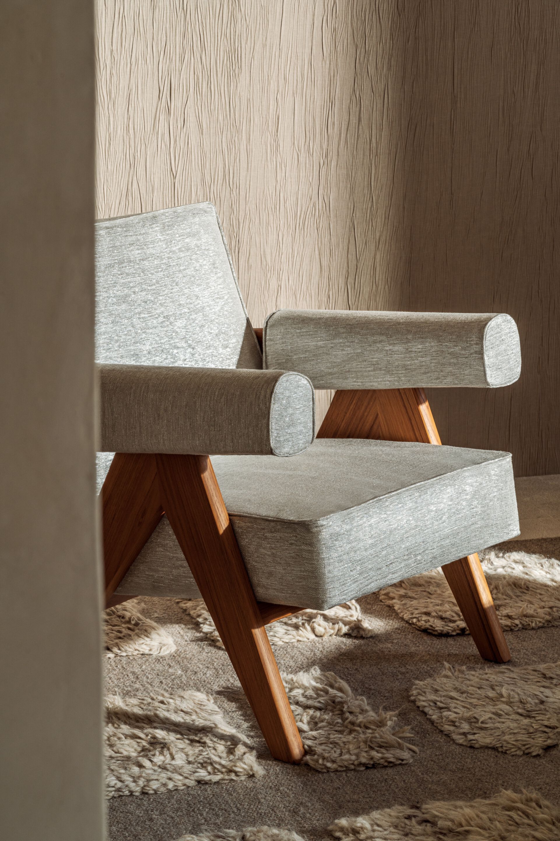 Льняная и полиэфирная однотонная ткань Élitis Éphémère ARCH-00108902 - Вид №1