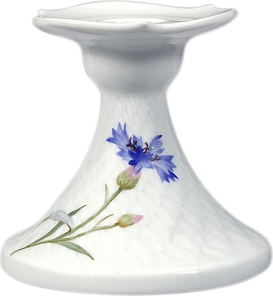 10645410 Meissen Набор подсвечников 8см "Игра волн, рельеф, голубые васильки", 2 шт Фарфор, Керамика 