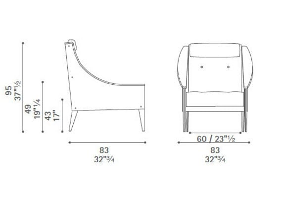 Кресло пони с подлокотниками Poltrona Frau коллекция - диваны и кресла ARCH-00121155 - Вид №4