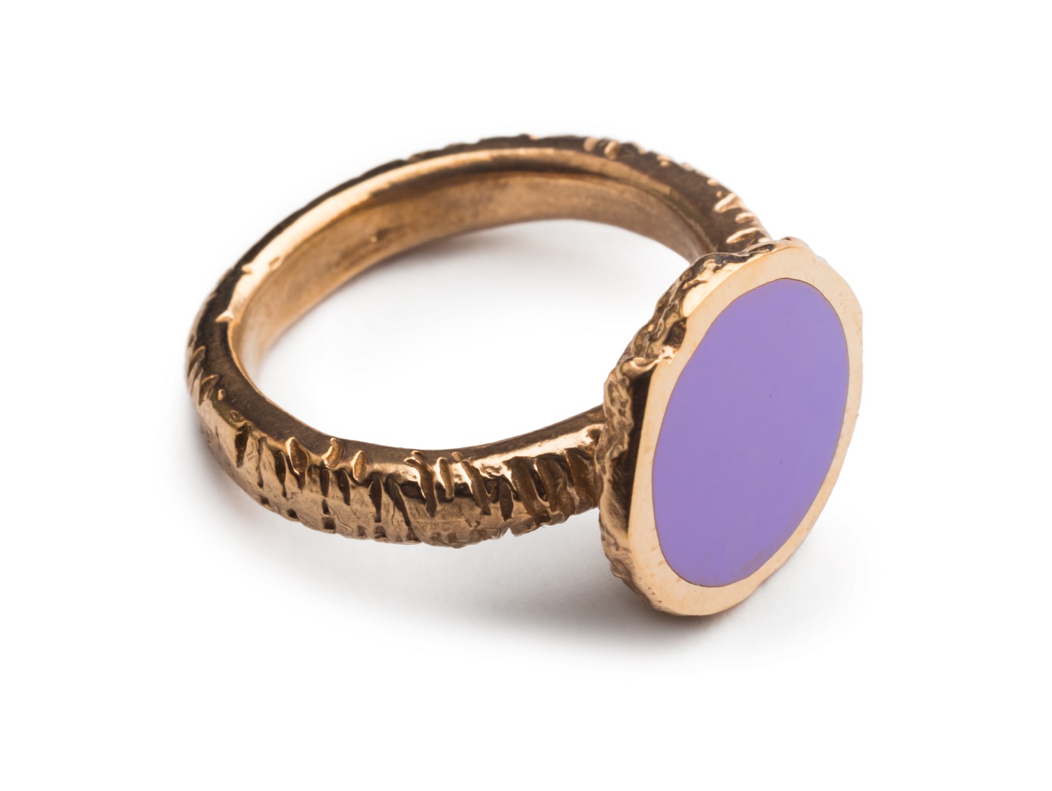 EB106 Кольцо, лиловый, бронза, эмаль ELENA BERTELLOTTI Santreyd 
