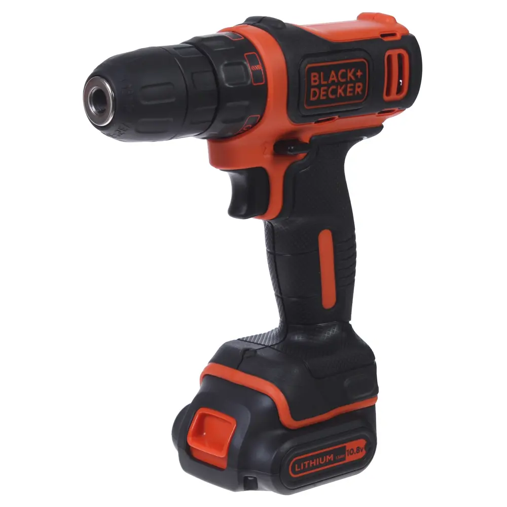 Дрель-шуруповерт аккумуляторная Black&Decker BDCDD12, 10.8 В Li-ion 2х1.5 Ач BLACK + DECKER STLM-2008654