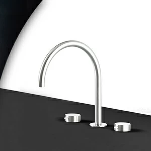 Смеситель для раковины сталь глянцевая с белой ручкой Toki Radomonte TKI25LCIL31