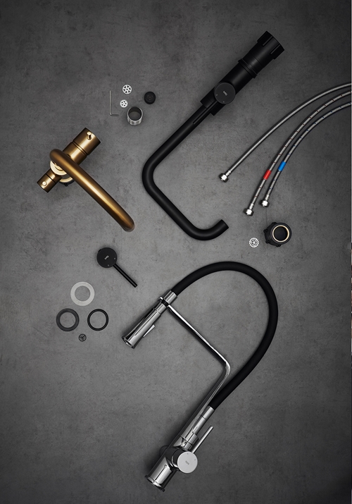 1382011 Черный Кухонный Смеситель С Переключателем Посудомоечной Машины ... Hafa  Черный  - Вид №4