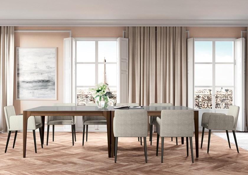 Febal Casa Квадратный стол из дерева и стекла sun-id-1422664 - Вид №3