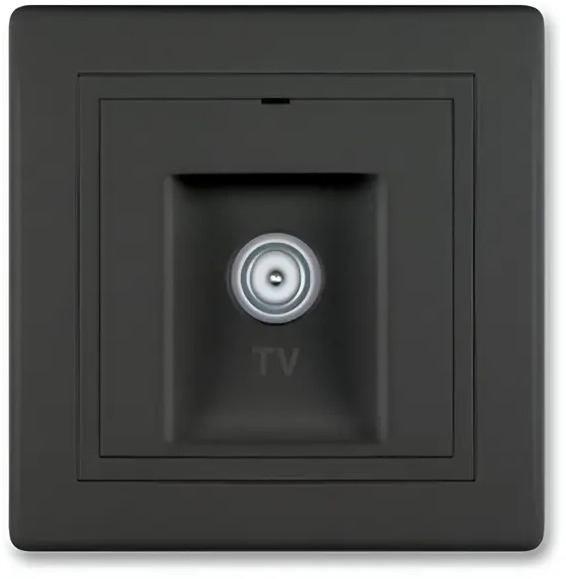 91694009 ТВ-розетка оконечная встраиваемая Aling-conel Prestige 612I.E1E1 цвет чёрный soft touch STLM-1117941