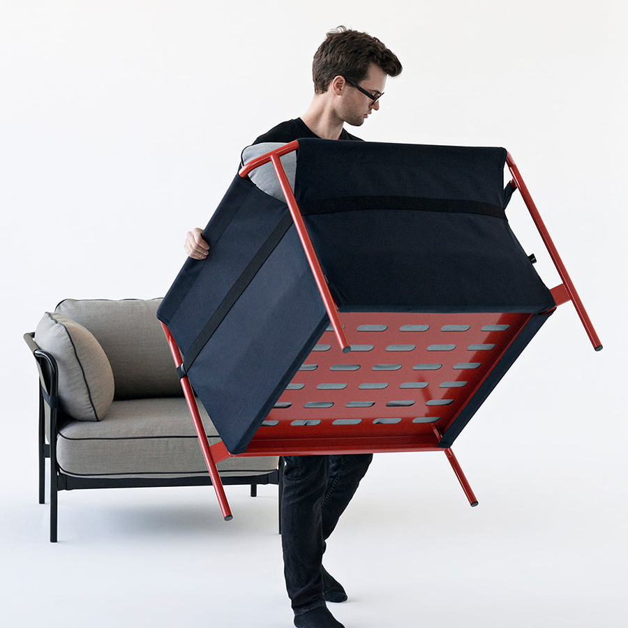 Кресло Can с черным основанием и обивкой цвета хаки Hay 808101 - Вид №4