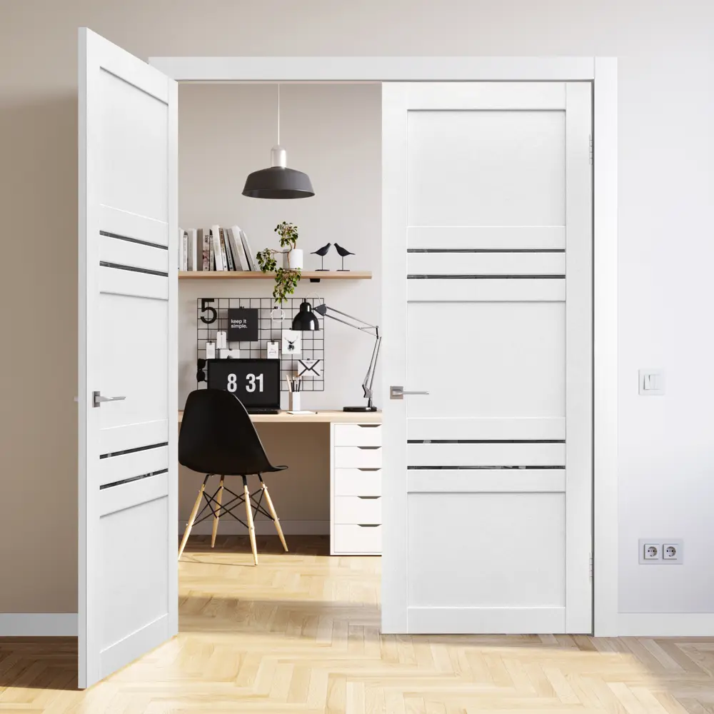 Комплект двери Artens Флай глухая 90x200 см Hardflex белый с добором 150 мм STLM-2043907 - Вид №2