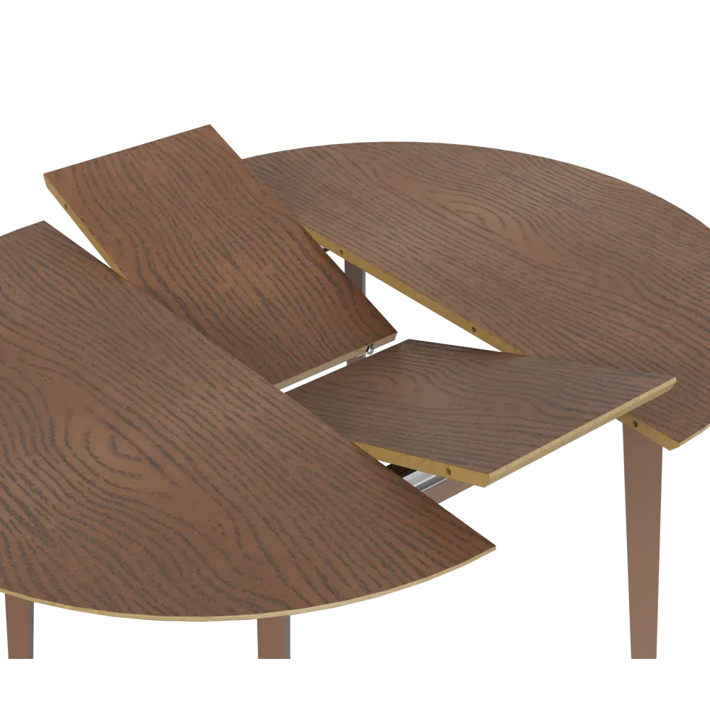 Стол обеденный Монреаль Т1 раскладной 100-130x77x100 см круг МДФ цвет орех Santreyd STLM-2181735 - Вид №9