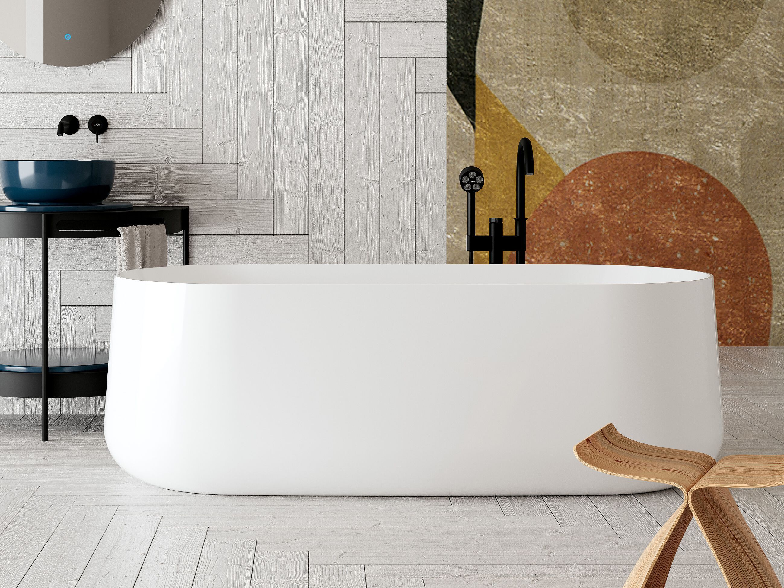 Керамическая овальная ванна Scarabeo Ceramiche ARCH-00049103