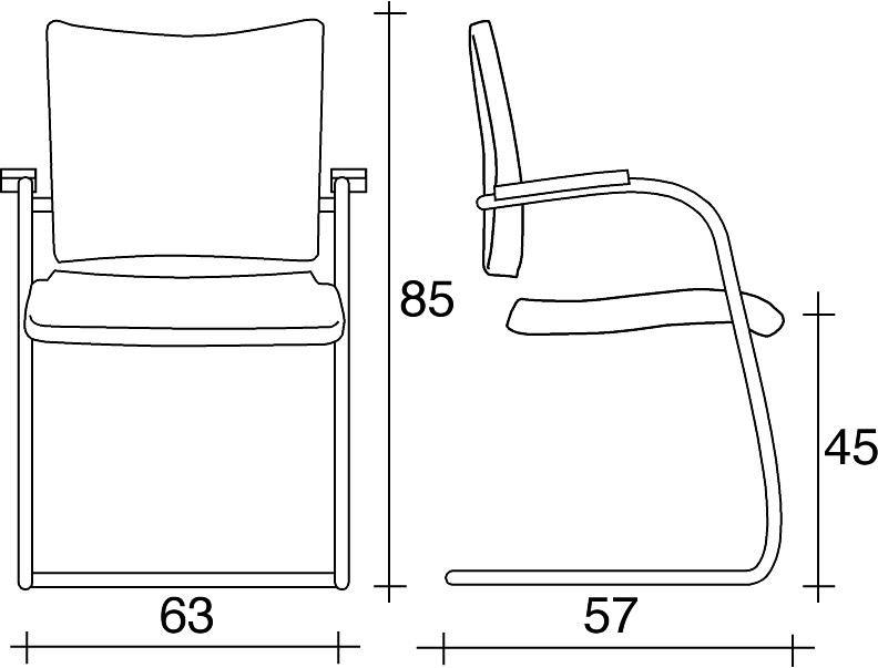 TALIN Кресло на полозьях с подлокотниками для залов ожидания Aviamid sun-id-1409537 - Вид №1