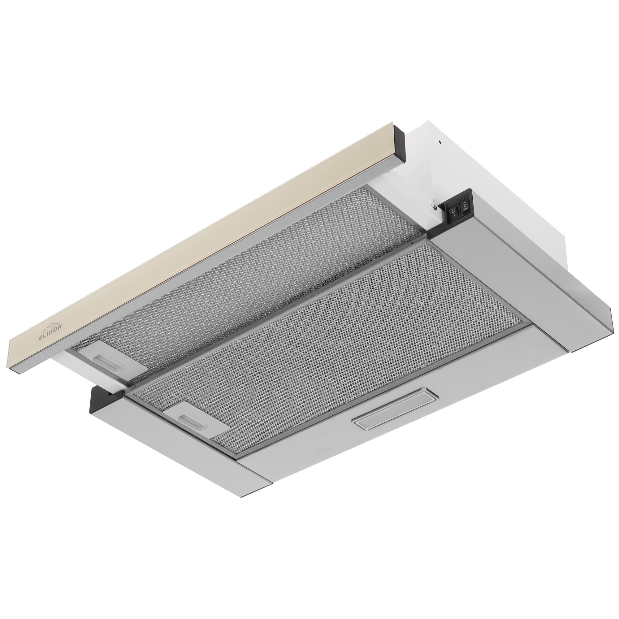 1183419 Вытяжка телескопическая ELIKOR Интегра Glass 60Н-400-В2Д серебристый/бежевый STDN-0134178 - Вид №2