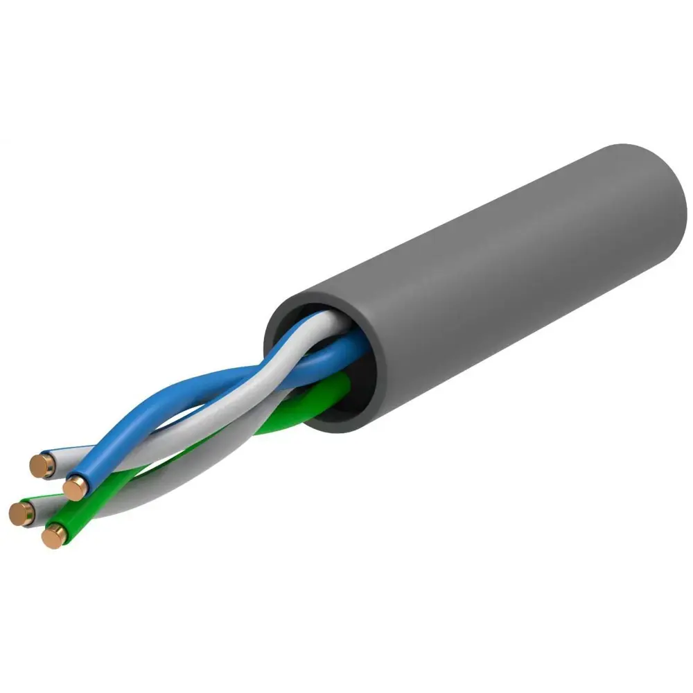 Кабель витая пара ITK U/UTP cat 5 CCA 2 пары PVC цвет серый Santreyd STLM-2009210