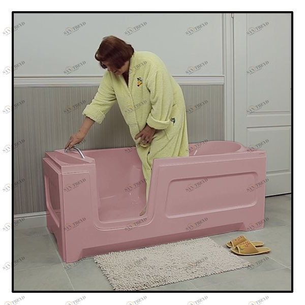 Ванна с дверцей Akcjum Relax 170-80-LH-R лежачая левосторонняя розовая RELAX17080LHR