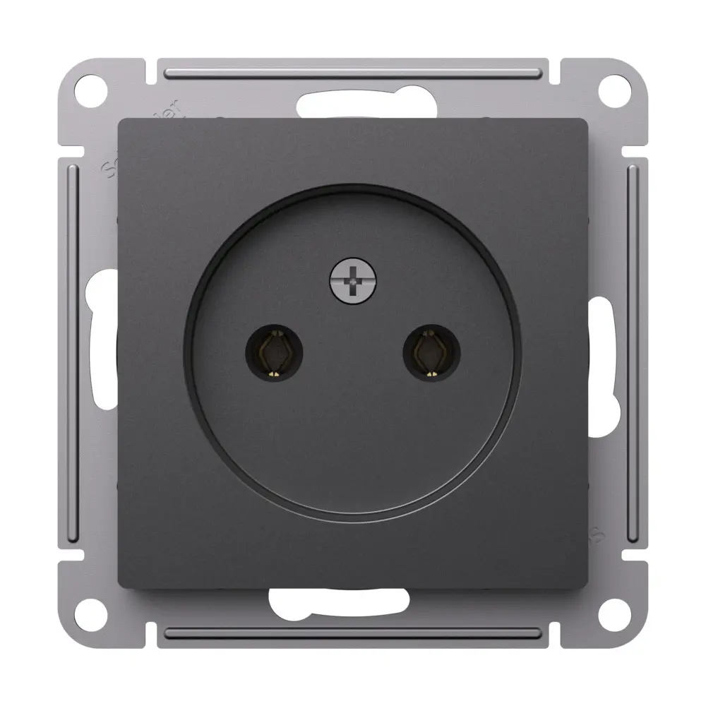 Розетка встраиваемая Systeme Electric AtlasDesign без заземления цвет базальт STLM-2176919 - Вид №1