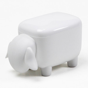 QL10259-WH-WH Контейнер для мелочей sheepshape, белый с белой крышкой Qualy