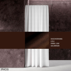 DV-LOLA200-070-LO80 Занавеска для душа лола, длина 200 см, ширина 70 см. Золотой коричневый. PHOS