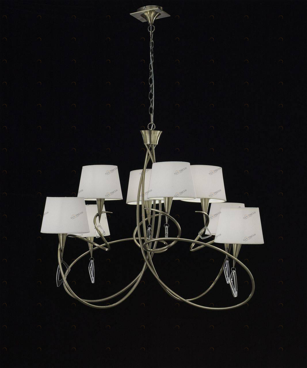 Подвесная люстра Mantra Mara Antique Brass 1634 MANTRA ДИЗАЙНЕРСКИЕ, MARA ANTIQUE BRASS 055970 Белый 