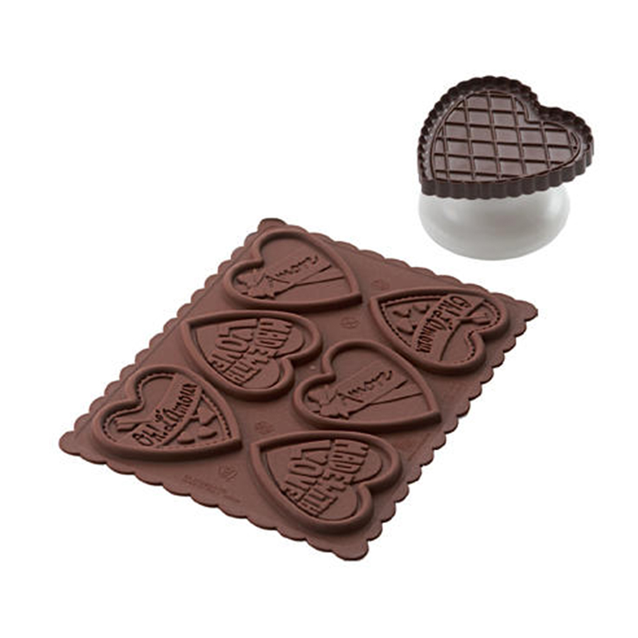 22.166.77.0165 Набор для приготовления печенья cookie love slim Silikomart 