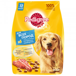 Т0045131 Корм для собак говядина, рис, овощи сух. 600г PEDIGREE