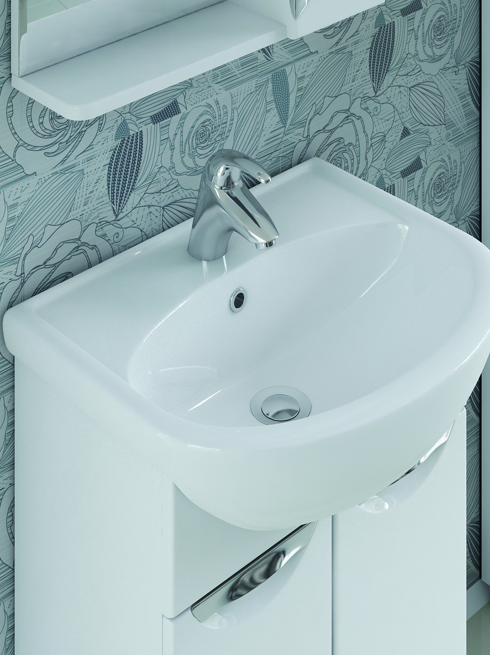 Тумба с раковиной Callao 550 (Уют)560⨉420⨉840 мм белый Santreyd sun-id-664480 - Вид №3