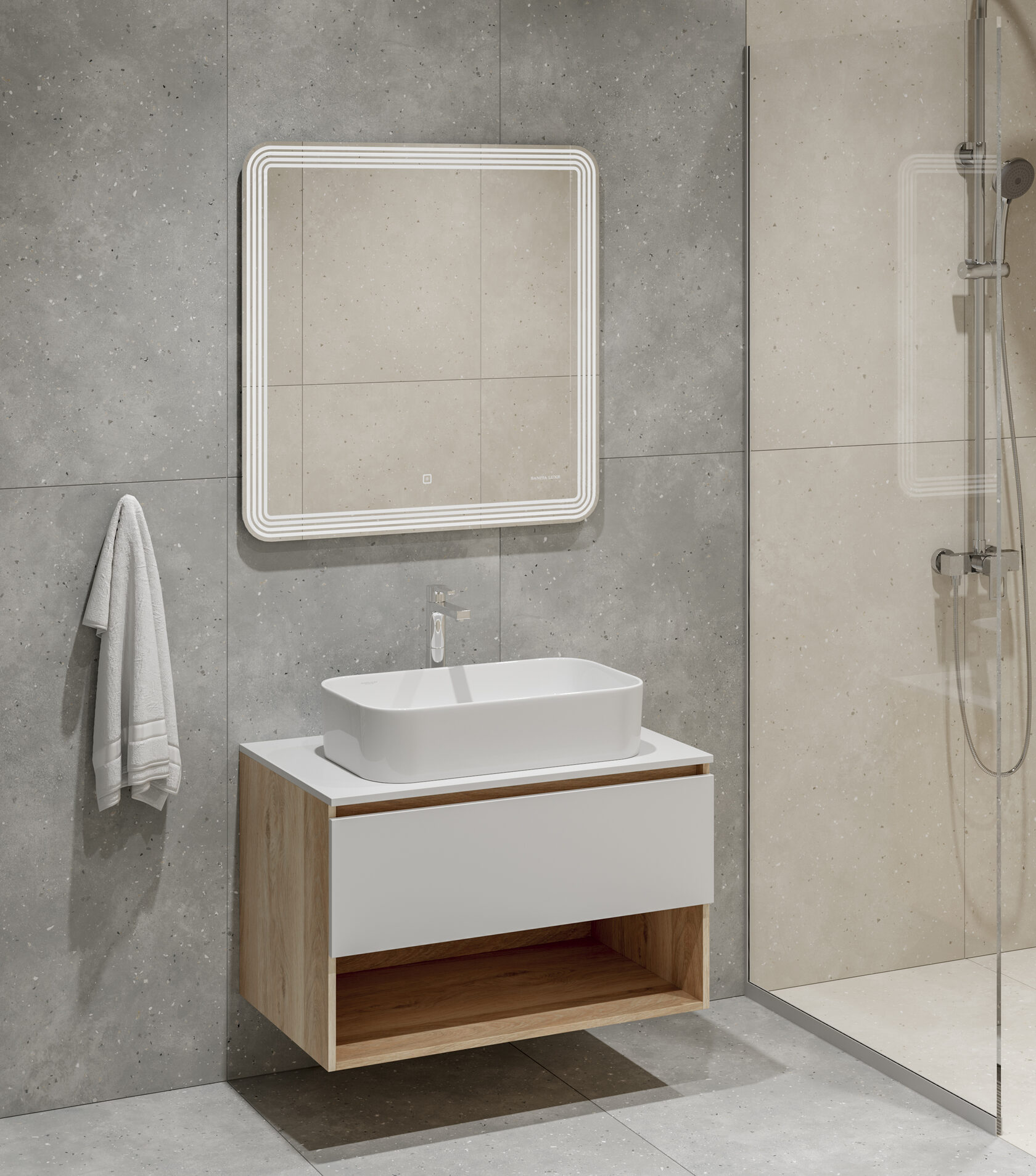 Тумба подвесная Infinity 80-10 дуб SANITA LUXE INFSLCW80251W1 - Вид №7