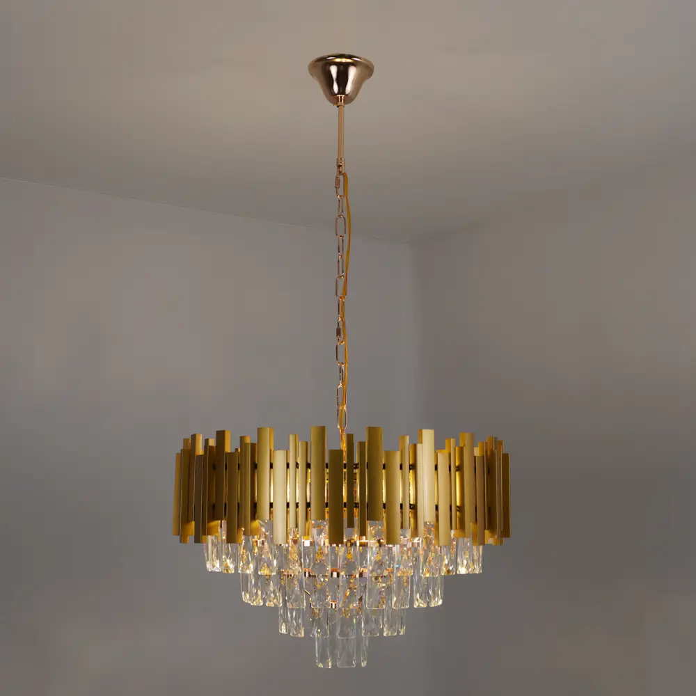 Люстра подвесная Frida 8 ламп 18 м² цвет золото/прозрачный ESTARES STLM-2204789 - Вид №1