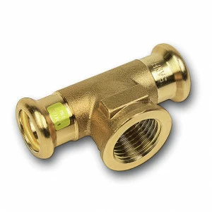 1111301812 SANHA 11130G пресс-фитинг газ, бронза, тройник ВПр-ВР-ВПр 18x1/2x18 мм