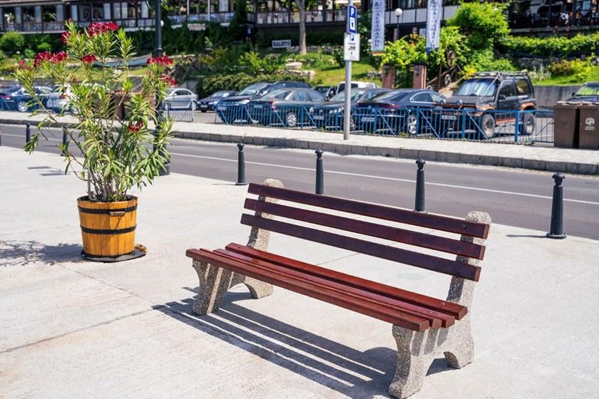 ENCHO ENCHEV - ETE Скамейка из бетона и дерева со спинкой  4  - Вид №4