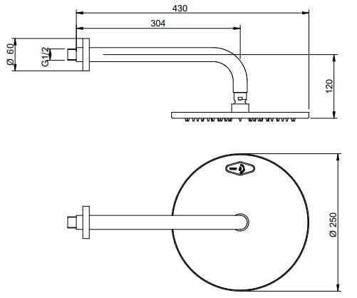 Набор для душа из латуни с насадкой для душа Rubinetterie Treemme Up+ ARCH-00057275 - Вид №2