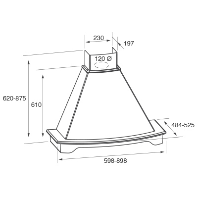 1106526 Вытяжка каминная Jetair DENVER WH/A/60 T.GREZZO белый/бежевый STDN-0037005 - Вид №9