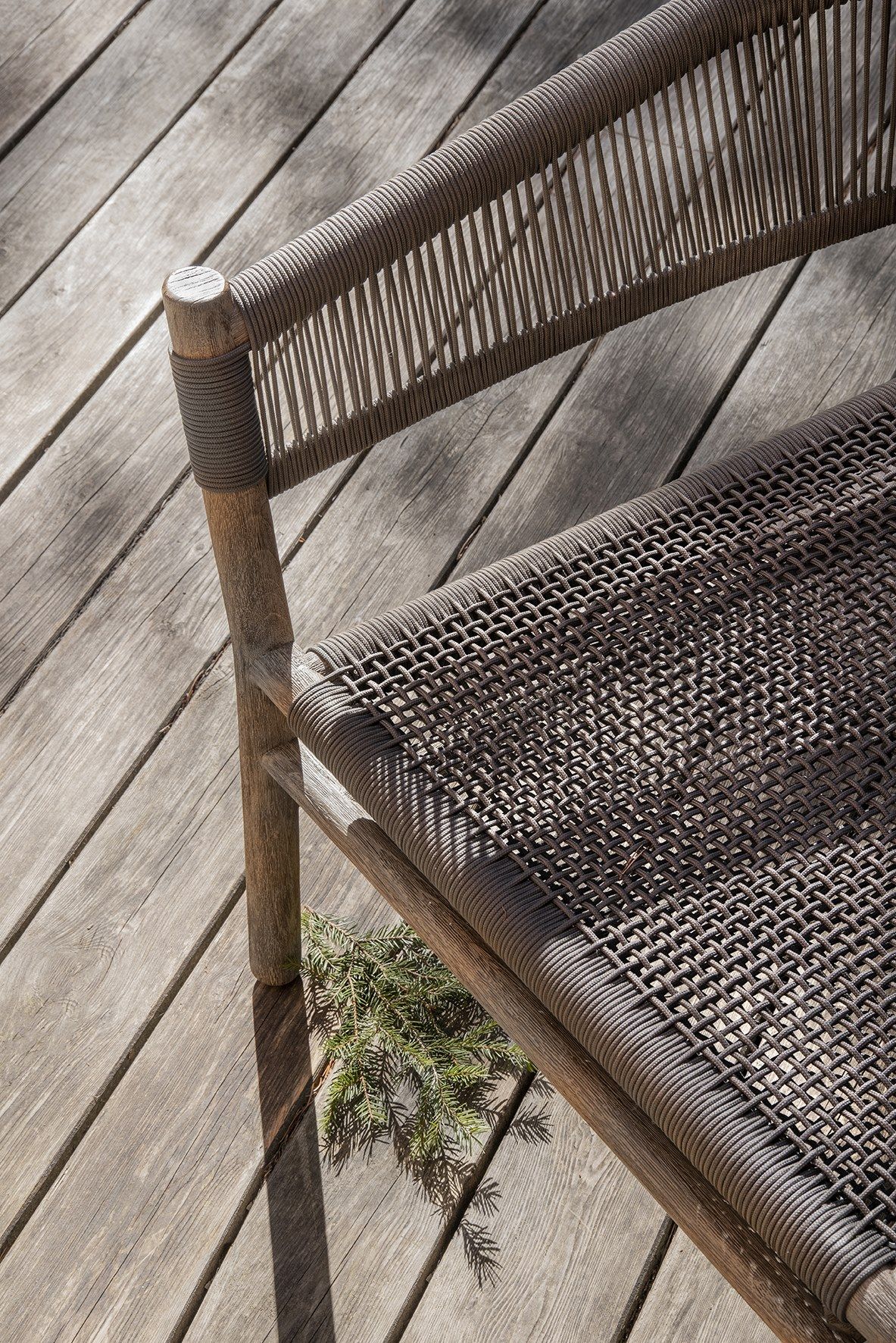 Штабелируемый садовый стул из тика и веревки Ethimo ARCH-00103677 - Вид №23
