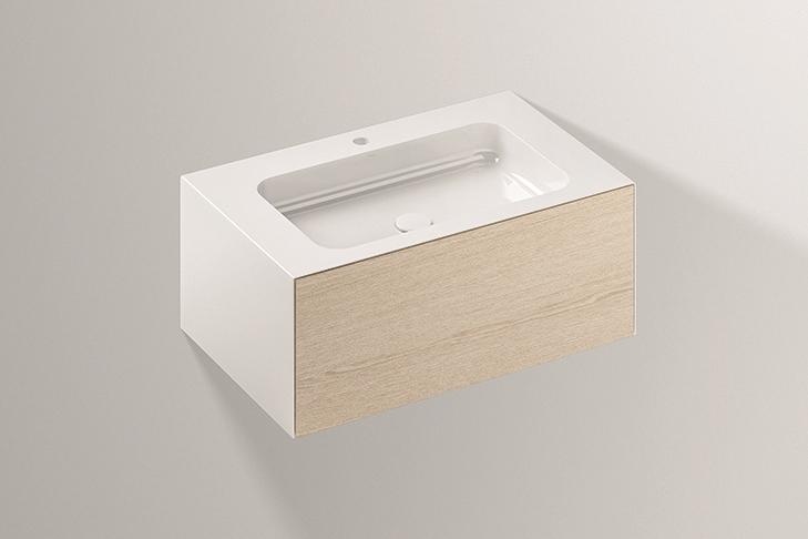 5155816000 Умывальник с тумбой, wp.folio1, белая, proshield, под дерево, матовый дуб Alape серия FO (Folio) 