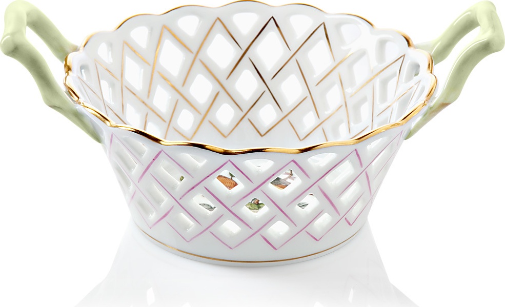 93751 Herend Корзинка ажурная с ручками 18,5см "Ротшильд" Фарфор 