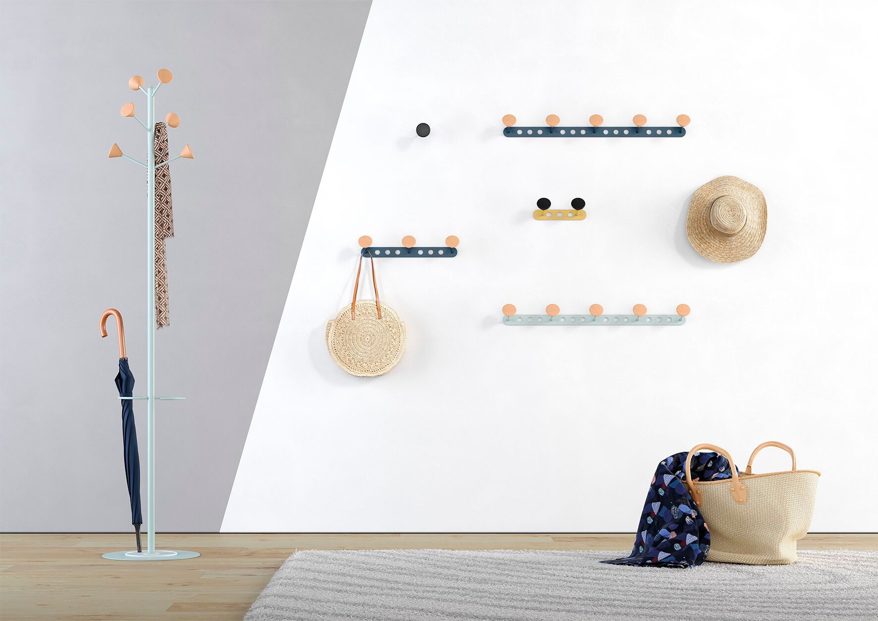 Стальная и деревянная напольная вешалка Manade Oléa ARCH-00000015 - Вид №2