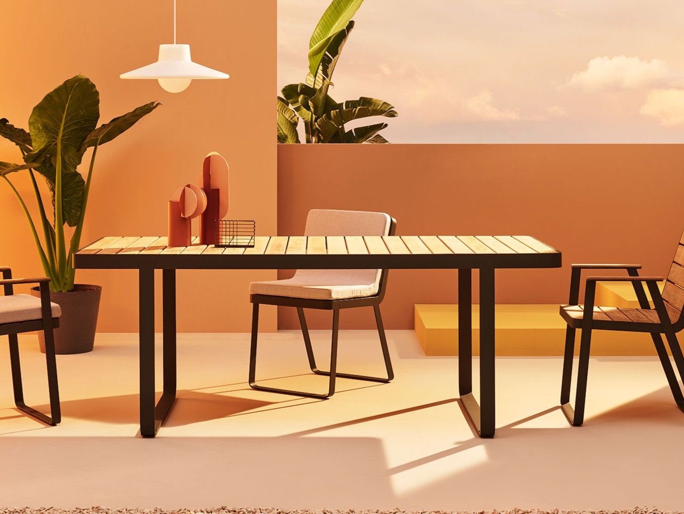 Прямоугольный садовый стол из тикового дерева Terraforma Makemake ARCH-00038268