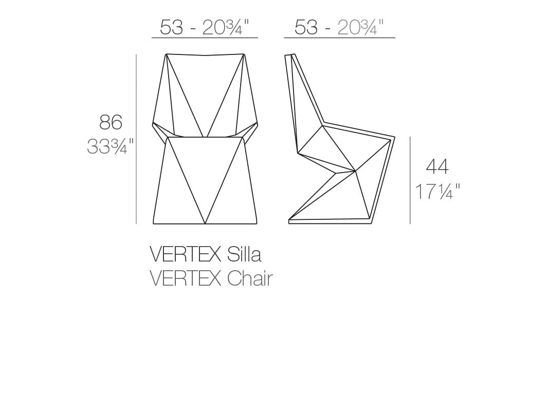 Поли консольный стул сада Vondom Vertex ARCH-00029324 - Вид №6