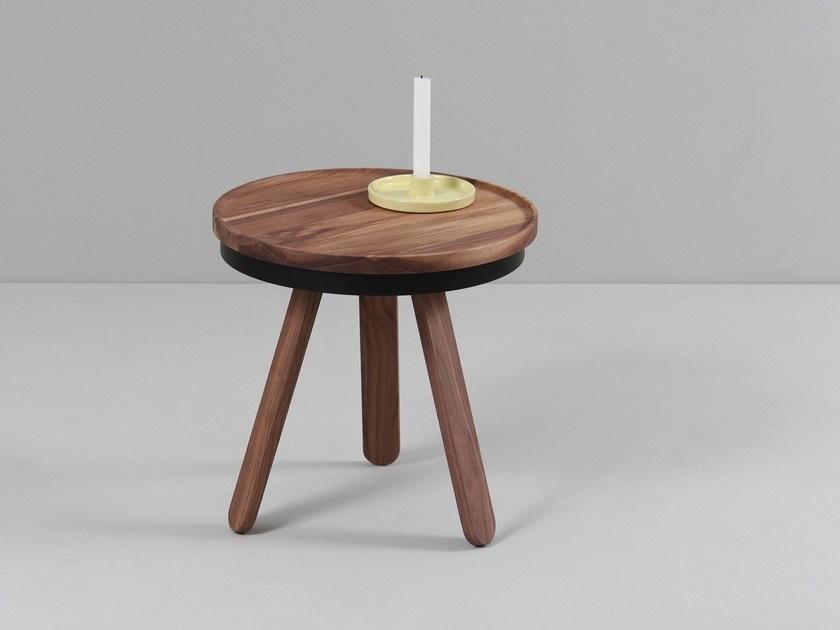 Woodendot Круглый журнальный столик из орехового дерева с подносом sun-id-1386148 - Вид №1