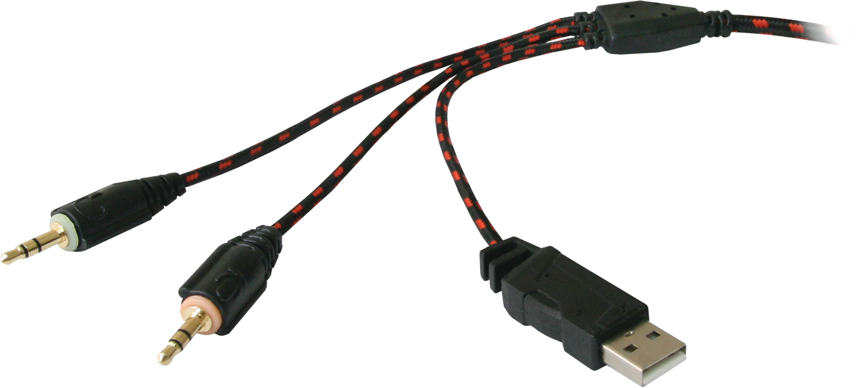 64203 игровая гарнитура placet красный + черный, кабель 2,2 м Redragon Santreyd  - Вид №4