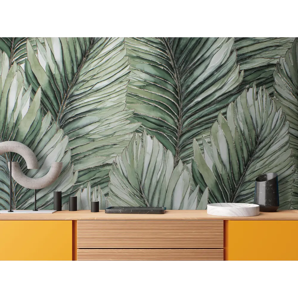 Victoria Stenova Yalta — флизелиновые обои зеленого цвета с рельефной текстурой 89369820 STLM-0816751 - Вид №3